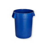 Titan Plastic Trash Receptacle - Blue, 32 Gallon Round